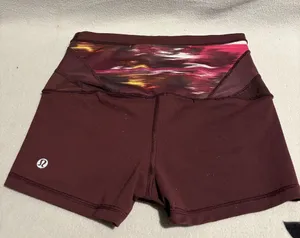 Lululemon athletica burgundy boogie shorts size 4 thumbnail 1