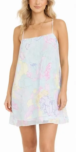 NWT Show Me Your Mumu World Tour Christy Mini Dress Mint Blue Travel Size S thumbnail 1