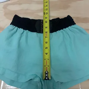 Y2K Bebe Low Rise Mint‎ Green Shorts wth Corset Lace-Up Waist Linen Medium thumbnail 9