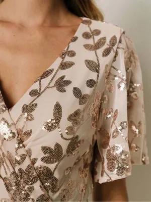 Baltic Born Esme Sequin Dress I Rose Gold Size Medium thumbnail 3