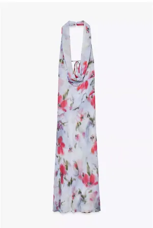 ZARA Printed Halter Dress thumbnail 3