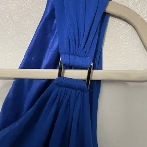 Laundry Shelli Segal Women One Shoulder Draped Blouson Dress Royal Blue Size 4 thumbnail 5