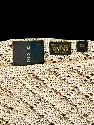 MAG Gold Knit Oversized Boatneck Sweater Sz XS thumbnail 11