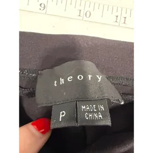 Theory‎ Pants Women S Black Quinina Rave Seamed Ponte Knit Slim Minimalist thumbnail 3
