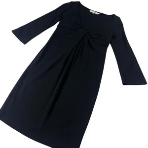 Diane Von Furstenberg Athena Black Wool Knee Length Dress Size 4 EUC thumbnail 5