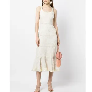 Alexis Zelda Cream Eyelet Embroidered Garden Midi Dress Sleeveless Size S thumbnail 2