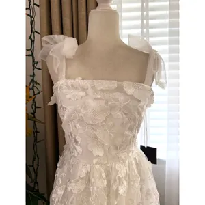 Lulus Classic Romance White 3D Floral Applique Tie-Strap Mini Dress thumbnail 7