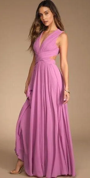 Lulu's Pink Sweetheart Maxi Gown thumbnail 1