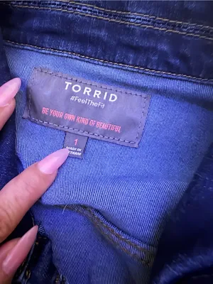 torrid Dark Indigo Denim Jacket thumbnail 2