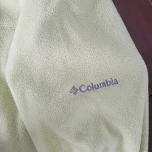Columbia fleece with hood size large in grinish/yellow color. Very warm thumbnail 3