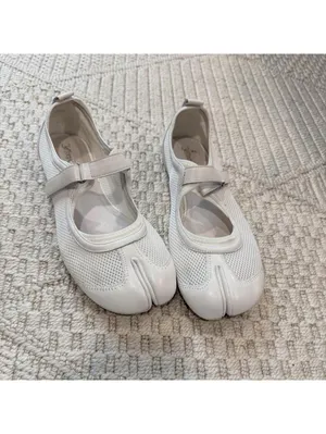 Jeffrey Campbell "Thalion" Mary Jane Tabi Flats in White thumbnail 3