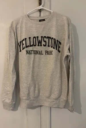 Yellowstone National Park Prairie Mountain Crewneck M Grey thumbnail 1