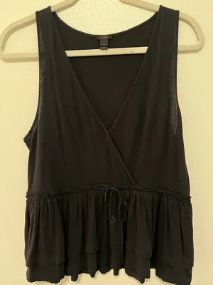 JCrew Black Peplum Tank top  thumbnail 2