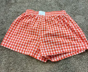SHEIN Gingham Shorts Orange Size M thumbnail 1
