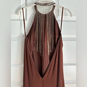 Mac Duggal‎ Halter Jersey Gown Chocolate Brown thumbnail 9