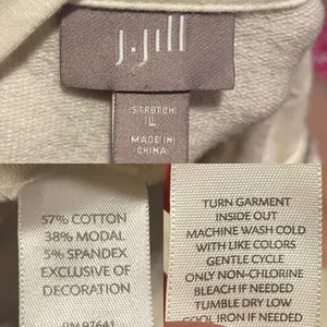 J Jill Womens Cardigan Ivory One Button Emroidered Hooded Cotton Size Large thumbnail 9