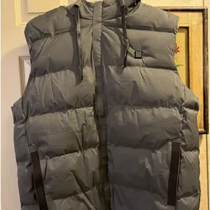 Heated Hooded Vest Gray Size XL thumbnail 1
