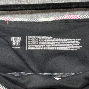 Victoria's Secret Victoria Sport Chevron Print Athletic Leggings Workout Yoga Pants‎ Pink Gray L thumbnail 4