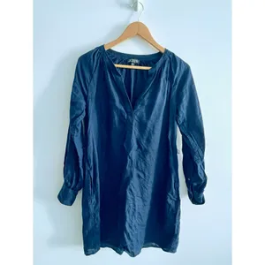 J. Crew dress size Extra Small blue linen cabana coverup thumbnail 4