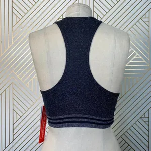 Good American Seamless Lurex Stripe Bra in Black‎ thumbnail 9