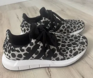 adidas Women's Black and White Patterned Sneakers thumbnail 1