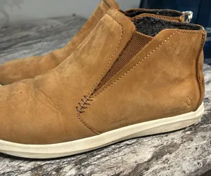 OluKai Women's Tan Suede Ankle Booties thumbnail 1