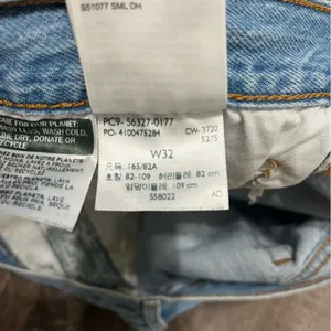 Levi's Blue Distressed Denim Shorts thumbnail 4