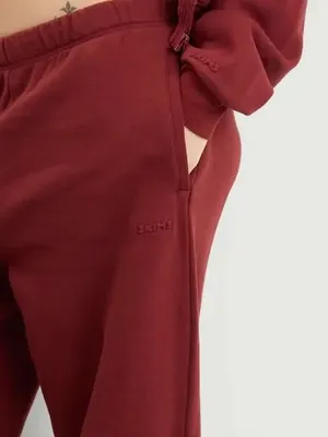 Skims (Gar) Cotton Fleece Classic Straight Leg Pant | Color MERLOT | Size Large thumbnail 2