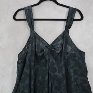 Victoria's Secret Blue Black Vintage Floral‎ Intimate Lingerie Sheer Dress Large thumbnail 3
