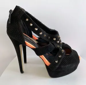 Janiko Designer Peeptoe Spiked Platform Heels Size 6 thumbnail 1