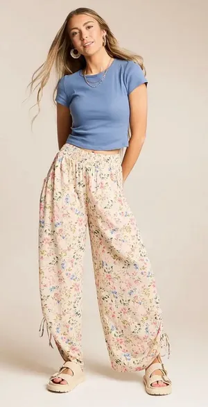 Floral wide leg pants thumbnail 1