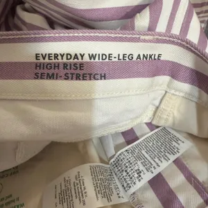J Crew Everyday Wide Leg Ankle Jeans Womens 24 Purple Striped High Rise New thumbnail 8
