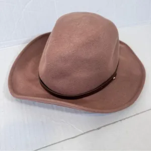 Free People Chocolate Brown Suede Wool Wide Brim Hat Boho OS Fall Casual thumbnail 11