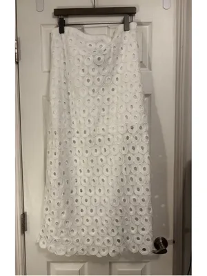 EXPRESS White Eyelet High Waist Maxi Skirt thumbnail 4