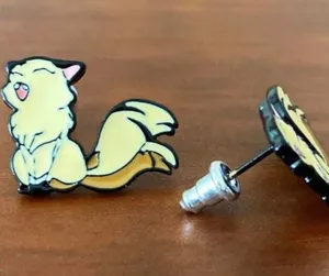 Boutique Anime Inuyasha Kirara Kawaii Unisex Stud Earrings NEW thumbnail 1