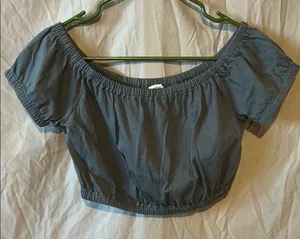 Wilfred green Puff Sleeve Crop Blouse thumbnail 1