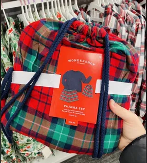 wondershop women's plaid 3pc backpack and pajama set thumbnail 5