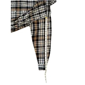 LOFT Womens M Plaid Button Front Shirt Long Sleeve Autumn Fall Cream Brown Black thumbnail 11