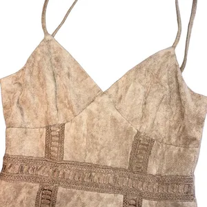A. Calin Los Angeles Size Small Brown Faux Suede Mini Dress thumbnail 3
