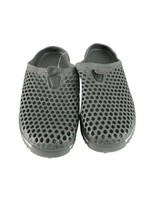 Womens Rubber Clogs Laser Cut Slip On Black Size 40 US 9 thumbnail 2