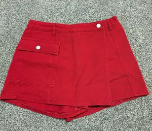Boutique Red Denim Skort thumbnail 1