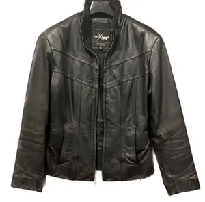 Wilson’s Leather Maxima Genuine Black Lined Leather Zip Up Jacket with Pockets thumbnail 1