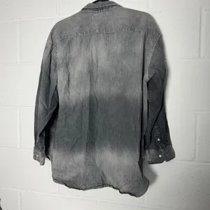 Aerie Womens Grey Ombre Denim Button Down Shirt Oversized Long Sleeve Medium thumbnail 3
