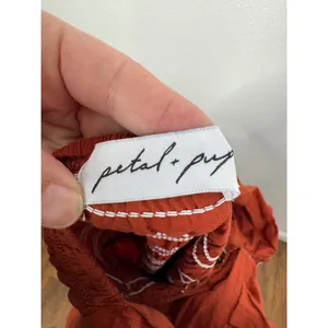 Petal + Pup Rust Orange Smocked Puff Sleeve Cotton Midi Dress Womens‎ Size 4 thumbnail 4