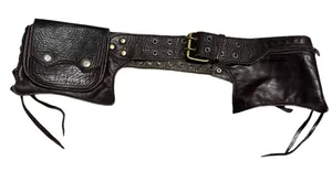 Steampunk Leather Utility Hip Belt Waist Bag Pouch Cosplay Viking Pirate thumbnail 1