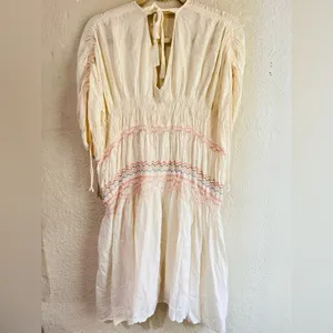 Free People Embroidered dress has peasant-style romantic, vintage-inspired Sz S thumbnail 3