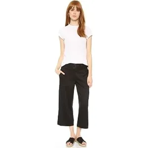Vince Black Linen Blend Belted Utility Culottes Wide Leg Cropped Pants Size 6 thumbnail 4