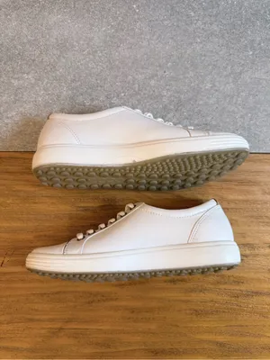 ECCO Soft 7 White Leather Lace Up Sneakers Size 6 - 6.5 thumbnail 3