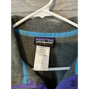 Patagonia Synchilla Snap T Pullover Fleece Jacket Womens Small Grey Purple‎ thumbnail 5