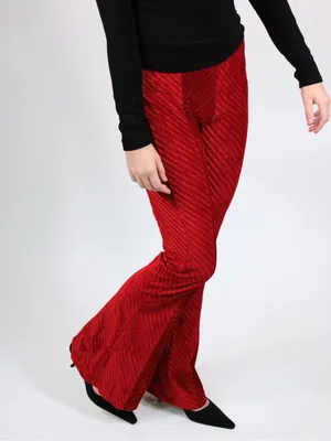 Free People Penny Ribbed Velvet Flare Pants Womens Medium Boho Rocker thumbnail 3
